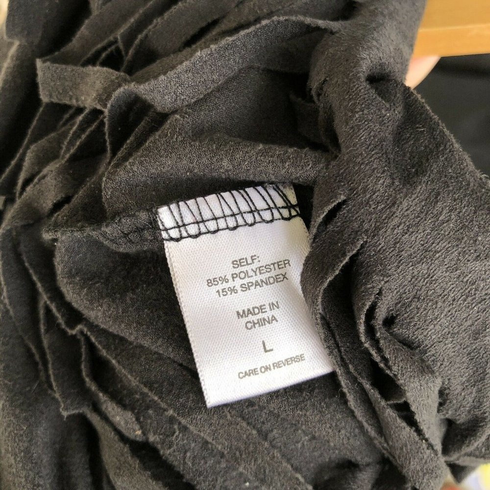 New York & Company NY&C Faux Suede Vest Fringe Long Gray Large - Picture 6 of 7